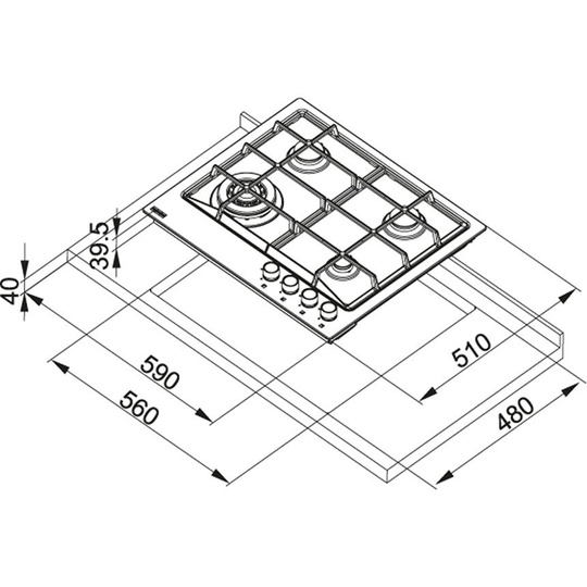 Franke płyta gazowa Neptune FHNE 604 3G TC XS C