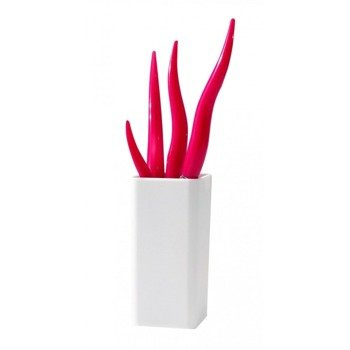 Komplet sztućców 5 el. Mio Tullio różowo-biały