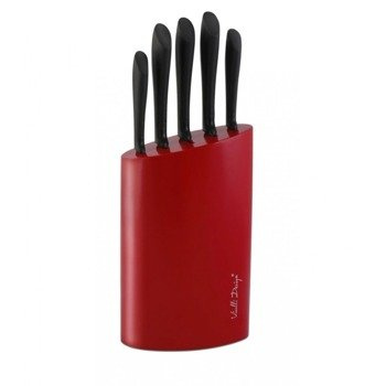 NOŻE W BLOKU 5 SZT. 100R CZERWONY