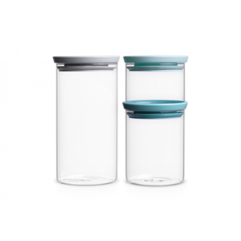 Zestaw trzech szklanych pojemników kuchennych 29 83 25