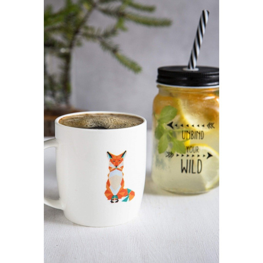 Słoik do picia ze słomką 450 ml Mia Natura Lis