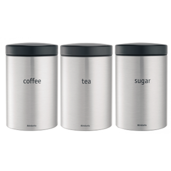 Pojemnik z napisami 3 szt. Stal matowa FPP 31 49 26