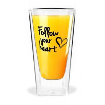 Szklanka wysoka z podwójną ścianką Vita Follow your heart 300 ml