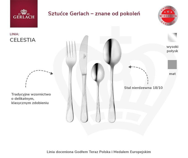 Zestaw sztućców Gerlach Celestia (połysk)