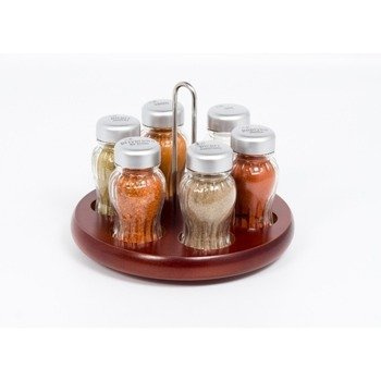 Przyprawnik obrotowy 6 el. ciemne drewno 0557