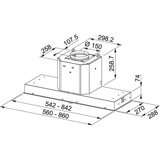 Franke okap podszafkowy Mythos FMY 608 BI WH