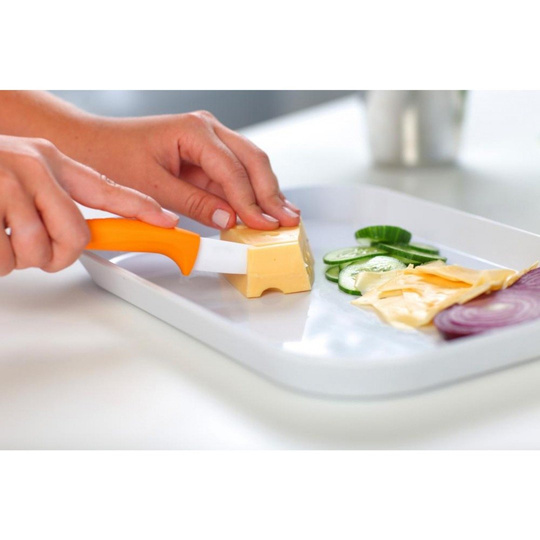 Nóż ceramiczny Santoku pomarańczowy 14 cm